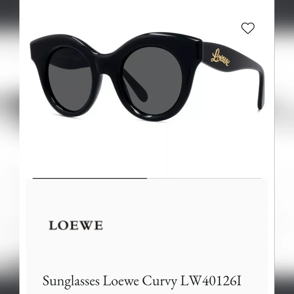Loewe Curvy Oversized Black Sunglasses New With Case And Cloth
